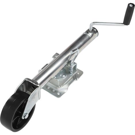 Cric de remorque pliable robuste 1200 lb, cric de timon pivotant réglable avec roue de 6 po pour VR (1/5)
