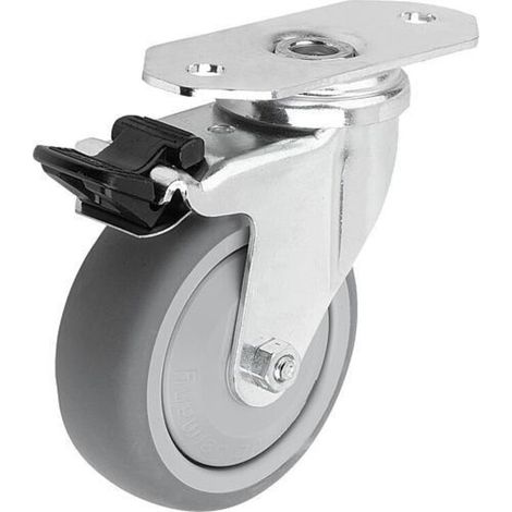 KIPP Lenkrolle mit Feststellsys Stop-Fix D=100 B=32 Thermoplast KOMP:S (1/3)
