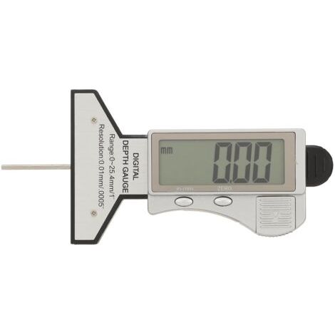 SAE Digital Tread Depth Gauge 1 Inch Metric 25.4mm Precise Zeronable Car Tyre Measuring Tool LCD Screen for Cars Trucks Motorcycles (1/5)