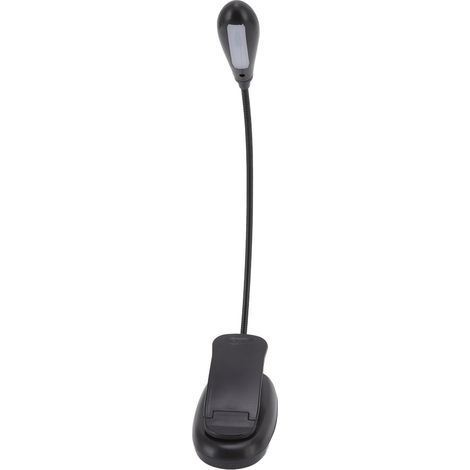 Wiederaufladbare LED-Stehlampe mit Klemme, per USB aufladbar, zum Lesen, Klavierspielen, für Studentenwohnheime, weißes Licht, Modell 906, 5 Leuchten, schwarz, mit eingebautem Akku (1/5)