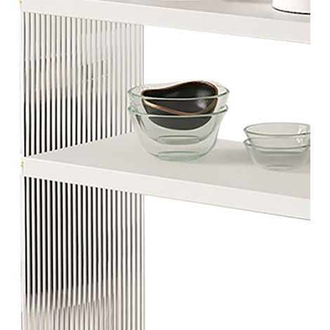 Becherhalter aus Acryl im nordischen Stil, mehrstufiges Aufbewahrungsregal für Tassen, Kaffeebecher, Teetassen und Teesets, weiß, 2 Ebenen. (1/5)
