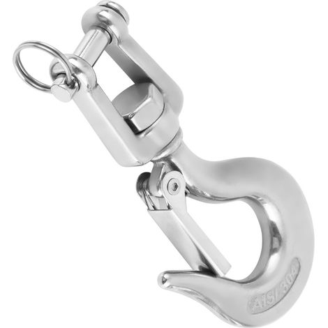 Crochet pivotant en acier inoxydable 304 avec linguet, accessoire de levage et arrimage, capacité 650 kg (1/5)