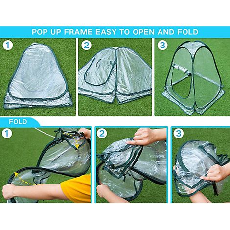 Mini serre de jardin pliable et portable pour plantes succulentes, avec couverture chaude, coupe-vent et imperméable. (1/4)