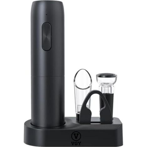 Tire-bouchon électrique rechargeable avec base de chargement, ouvre-bouteille électrique 6 en 1, cadeau pour hommes et femmes (1/4)