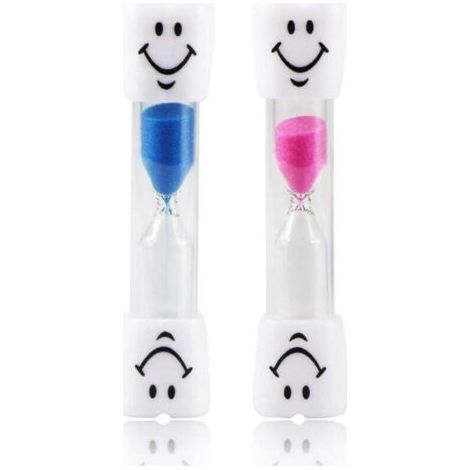 Sabliers Minuterie 2 Pièces, Sablier Smiley Horloge de Sable Hourglass 3 Minutes Sabliers Souriants Sablier Minuterie pour Brosser Les Dents, Sablier Ensemble pour Jeux Cuisine Exercice (1/4)