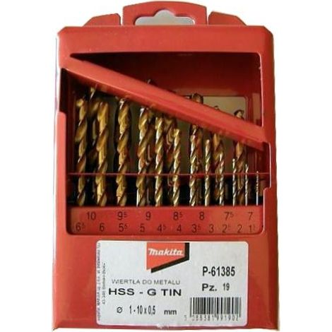 Makita P-61385 19-teiliges Titanbohrer-Set 1-10 mm