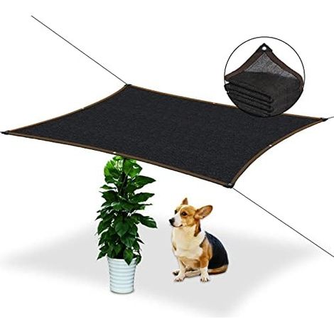 2x1m Sonnensegel - Rechteckig Klein mit öSen 70% Sonnenschutz - Schwarz Markise Stoff Garten Terrasse Uv Schutz für Pflanzen Balkon Terrassendach Pool (1/5)