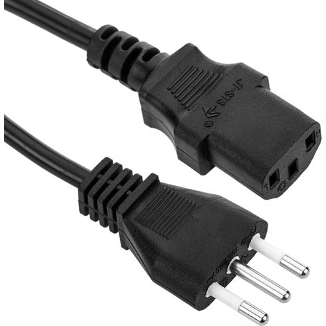 BeMatik - Câble électrique IT CEI-23-16 à IEC-60320-C13 de 1,8m noir (1/5)