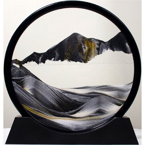 Art du sable 3D - Sable mouvant - Sablier décoratif Noir 19 cm (1/5)