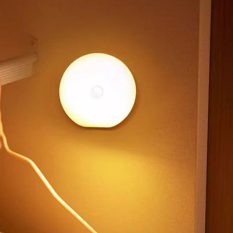 Veilleuse à détecteur de présence humaine, rechargeable, éclairage intelligent pour cage d'escalier/couloir, s'allume lorsqu'une personne entre, montage au plafond. (1/5)