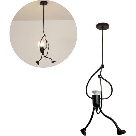 Ortviai Lustre Vintage en Métal avec Abat-jour Arrondi – 26 x 40 cm, Câble de Suspension 1 m, Douille E27 (1/5)