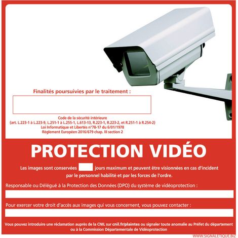 PANNEAU PROTECTION VIDEO (G1170) - Plastique PVC 1,5 mm - 125 x 125 mm