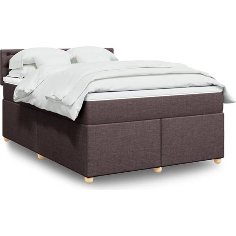 Boxspringbett mit Matratze Dunkelbraun 160x200 cm Stoff