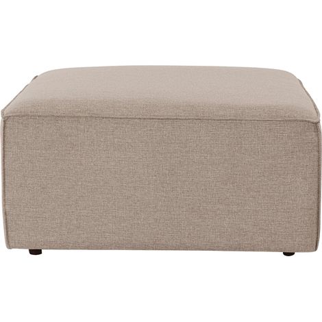 Hocker quadratisch modern aus Leinen 85x85cm Fora P - Beige