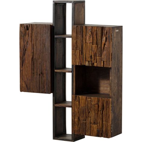 Hängeschrank Akazie / Altholz 85x26x118 braun lackiert SEVILLA 06 (1/3)