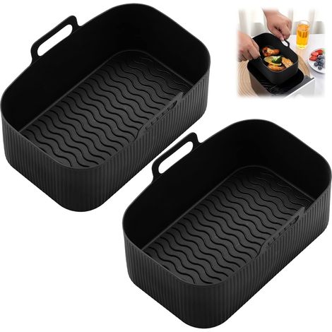 Juego de 2 piezas de accesorios reutilizables para freidora de aire, molde para freidora de aire (1/5)