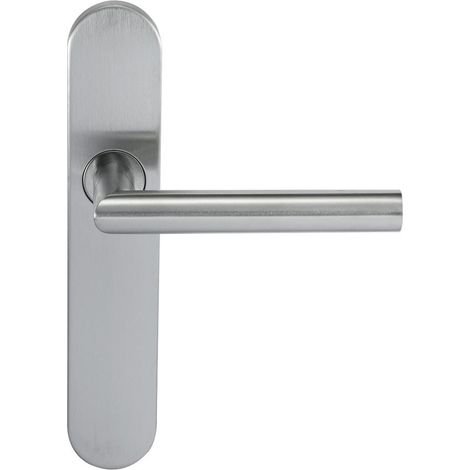Paire de Poignées de porte KLOSE besser Inox 304  sur Plaque  "Noémie vif"  Bec de cane (1/3)