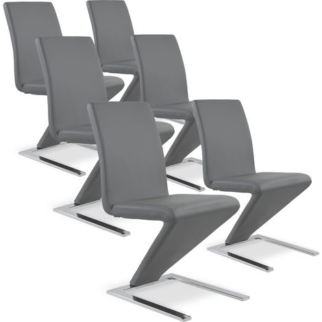 Lot de 6 chaises design Delano Gris (1/5)