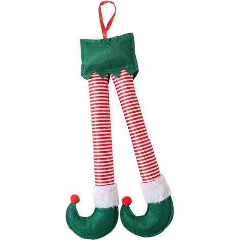 Jambes de Père Noël elfe de Noël à suspendre, décoration pour photos de table-green