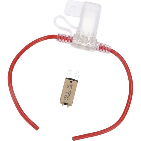 Porte-fusible automobile de 31,5 cm, étanche 12AWG, avec réarmement manuel, fusible 5A, matériau TPE+PVC, convient aux camping-cars, yachts et coffres. (1/5)