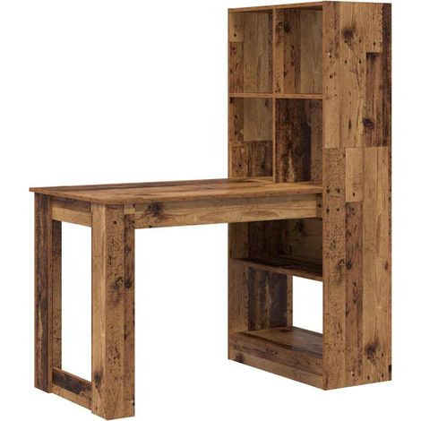 Maison Exclusive - Schreibtisch mit Regal Altholz 122 x 67 x 145