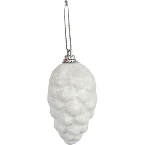 Palline/coni in polistirolo bianco per albero di Natale, 8 cm, set da 6 (1/2)
