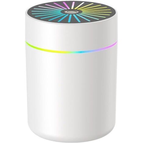 QORVA-Petit humidificateur portable avec veilleuse LED couleur, humidificateur USB de bureau personnel, blanc (1/5)