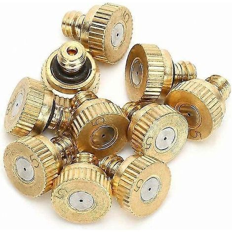 Filiyano-Lot de 10 diffuseurs de brume en laiton, buses de gazéification étanches de 0,5 mm, pour système de refroidissement de serre. (1/4)