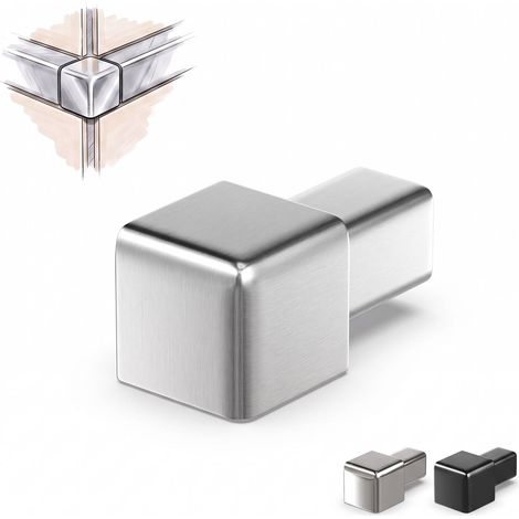 Dalsys Endstück für Fliesenschiene Quadratprofil Edelstahl, Fliesenprofil - Gebürstet 8mm, 1 Stück