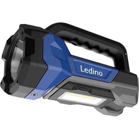 LED Handleuchte Taschenlampe Mobile Leuchte Alu Schwarz Akku H 28 cm
