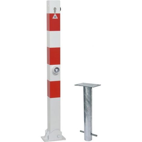 ABSPERRPFOSTEN TYP 470FUZHB AUS STAHL- ROHR 70 x 70 MM UMLEGBAR MIT PROFIL- ZYLINDER