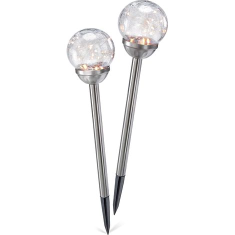 Set mit 2 Solar-Außenleuchten mit goldenen Kugeln LED-Lichtshow Solar-Gartenkugellaterne Solar-Gartenleuchten Solar-Gartenleuchten, Balkon, zerbrochenes Glas (1/4)