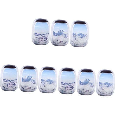 9 Pièces Autocollants Décor De Mur Stickers Muraux Et Peintures Murales Gadgets Ménagers Papier Peint Paysage Décalcomanie Murale De Fenêtre 3d Pvc Détachable Mur De Cadre Photo (1/5)