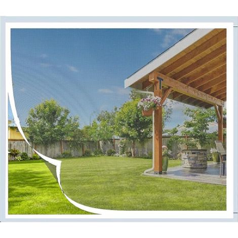 White 110x120cm window mosquito net, insect protection, self-adhesive mosquito net for windows, adhesive installation without drilling (1/5)