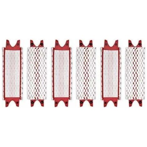 Lot de 6 Têtes de Balai Plates en Microfibre Lavables, Compatibles avec Vileda Ultramax, pour Nettoyage Efficace des Sols Durs