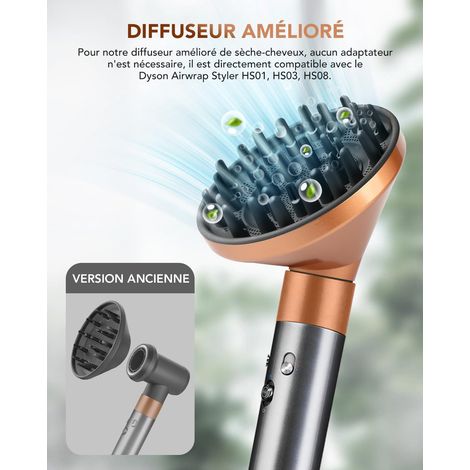 Accessori e ugelli per il diffusore Dyson Airwrap, distribuzione uniforme dell'aria per una migliore definizione di ricci e onde naturali, compatibile con HS01/HS05/HS08, rame (1/4)