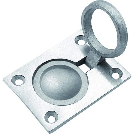 Tirador de escotilla empotrado de acero inoxidable, elevador de escotilla empotrado, tirador oculto, tirador empotrado para barcos, yates, elevador de suelo, pomo de armario de 48x38 mm (con tornillos