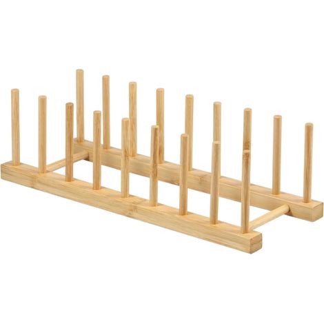 Égouttoir à Vaisselle Étagère de Rangement en Bois Gain de Place Support pour assiettes égouttoir de cuisine Pour Casserole Tasse Couvercles Planche À Découper Bouteille Maison Appartement (1/5)