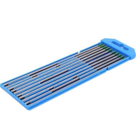 Lot de 10 électrodes en tungstène 3,2 mm WP, aiguilles d'arc pour soudage fin inox, couleur verte (1/5)