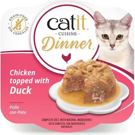 Catit Cuisine Dinner Pollo con Pato - Comida Humeda para Gatos - 75 g