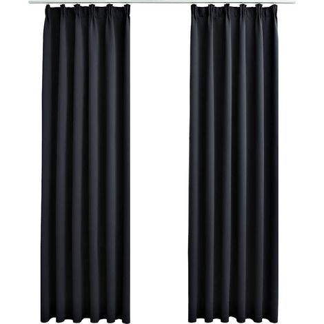 Maison Exclusive - Tende Oscuranti con Ganci 2 pz Nere 140x225 cm