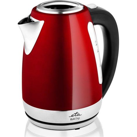 eta ETA Ela Digi Bouilloire en acier inoxydable avec réglage de la température – 1,7 l, 2100 W, 40-100 °C, rouge (ETA959890010)