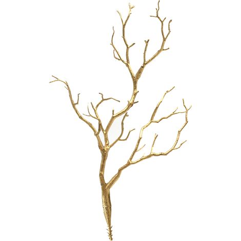 Branche d'arbre artificielle dorée en plastique, petite pour la décoration de la maison, faible entretien (1/5)