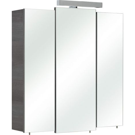 Armoire à Miroir Livorno I, Bois, Structure Graphite, Breite 68 cm, Höhe 73 cm (1/5)