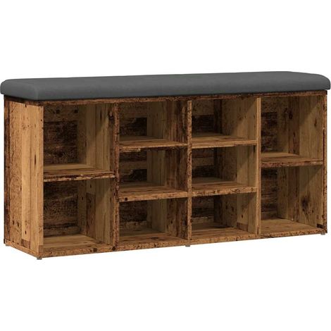 Maison Exclusive - Panca Porta Scarpe Legno Antico 102x32x50 cm Legno Multistrato