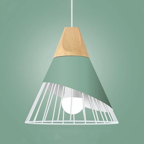 Suspension Luminaire - 1 Unité - Fer Et Bois - Design Industriel - Pour Cuisine Salle À Manger - Diamètre 25cm (1/5)
