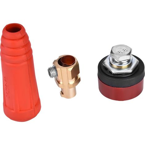 1 conector rápido DKJ10-25, estilo europeo, cobre robusto, para máquina de soldar (1/5)