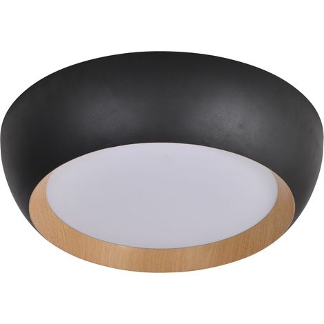 Plafonnier rond noir effet bois LED 24W 4000K Abruzzo Candellux (1/3)