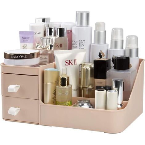 Make-up-Organizer, Kosmetik-Organizer mit 2 Schubladen, Schmuckkästchen und Kosmetikhalter für Badezimmer und Schlafzimmer (1/5)