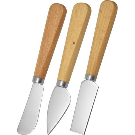 Set di 3 coltelli da formaggio, utensile da cucina, coltello da formaggio in acciaio inossidabile, spatola per burro, strumento multiuso. (1/5)